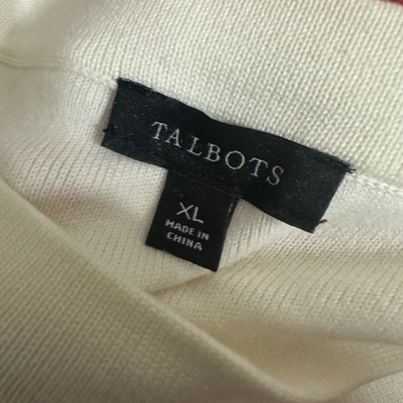 Talbots XL Womens Sweater Striped Knit Button Shoulder Cotton Rayon Top - Picture 4 of 11